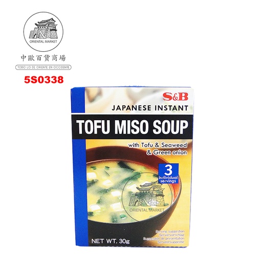 [5S0338] SOPA MISO TOFU *S&B* 日本豆腐味噌汤包 30g/24