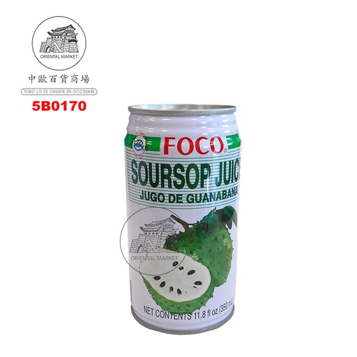 [5B0170] BEBIDA GUANABANA *FOCO* 福口释迦果汁 350ml/24
