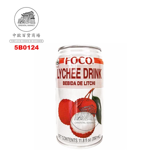 [5B0124] BEBIDA LICHIS *FOCO* 福口荔枝汁 350ml/24