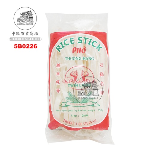 [5B0226] BARRITA DE ARROZ 10MM(XL) *TWIN LION* 双狮牌粗粿条 350g/30