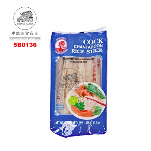 [5B0136] BARRITA DE ARROZ 10MM(XL) *COCK* 鸡标宽粿条 375g/30