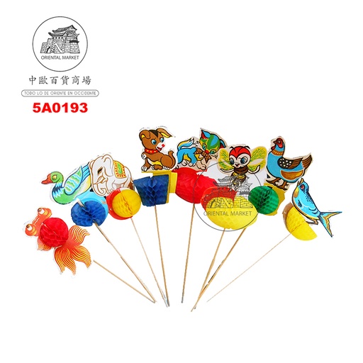 [5A0193] ADORNO POSTRE   八款动物花签盒 /100