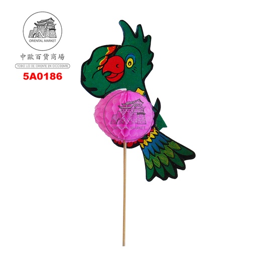 [5A0186] ADORNO POSTRE   鹦鹉花签盒 /100