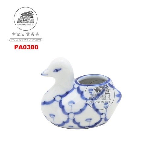 [PA0380] ASIDERO SERVILLETA PATO  泰蓝瓷鸭型牙签筒 (3.5x6.8cm)/200