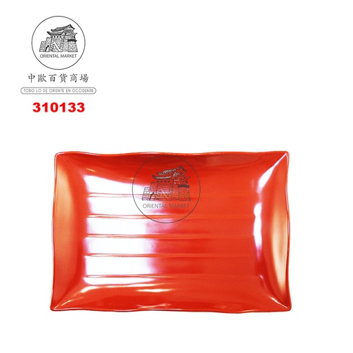 [310133] PLATO CUADRADO (13.4) *JSQ* 塑紅黑方形盤 12u/4