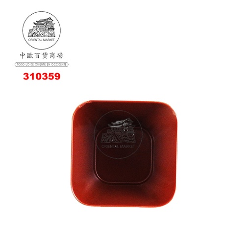[310359] CUENCO CUADRADO *SQ603* 塑紅黑方碗  3.5cm/144