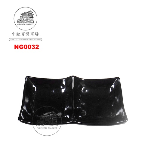 [NG0032] PLATO ESPACIOS *032* 塑黑色双格小菜皿 2u/192
