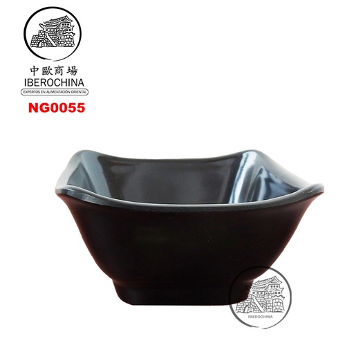 [NG0055] CUENCO CUADRADO *55* 塑黑色八角小钵 /96