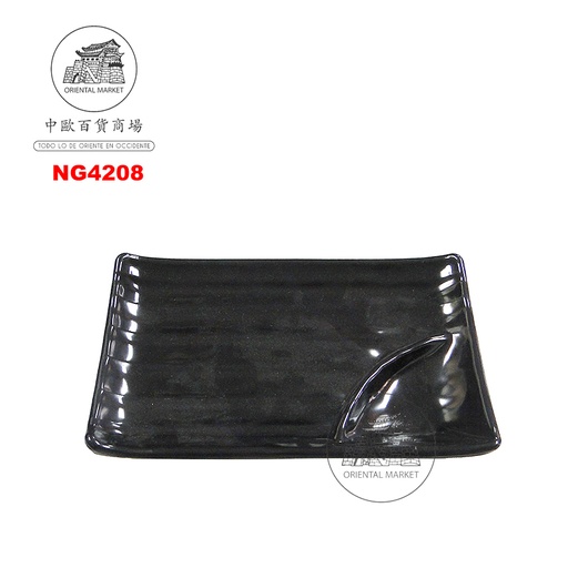 [NG4208] PLATO RECTA *4208* 塑黑色烧肉皿 20x13/96