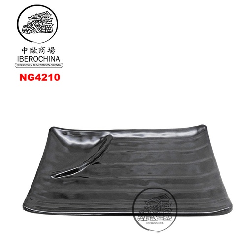 [NG4210] PLATO RECTA *4210* 塑黑色大烧肉皿 25X16cm/48