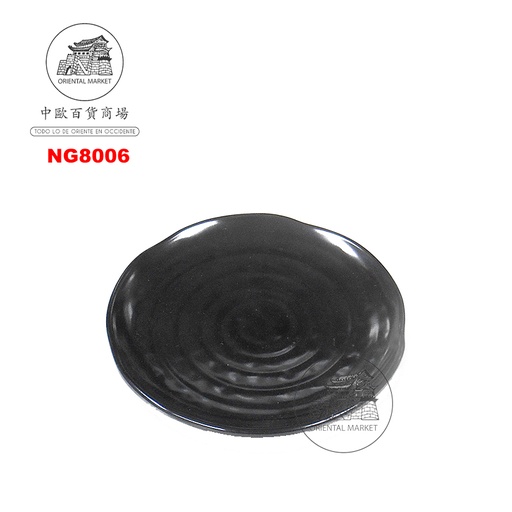 [NG8006] PLATO REDONDO *8006* 塑黑色蟠桃皿 15cm/144