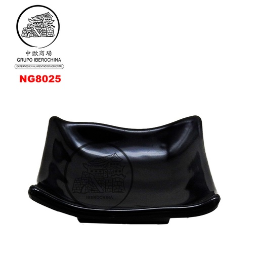 [900895/NG8025] PLATO CUADRADO PARA SALSA *8025* 黑色四角沾酱碟 10cm/192