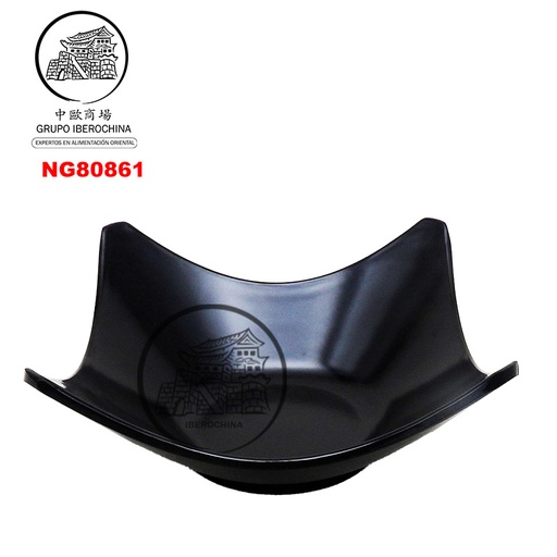 [NG80861] CUENCO CUADRADO *8086-1* 塑黑色角型缽 18cm/72
