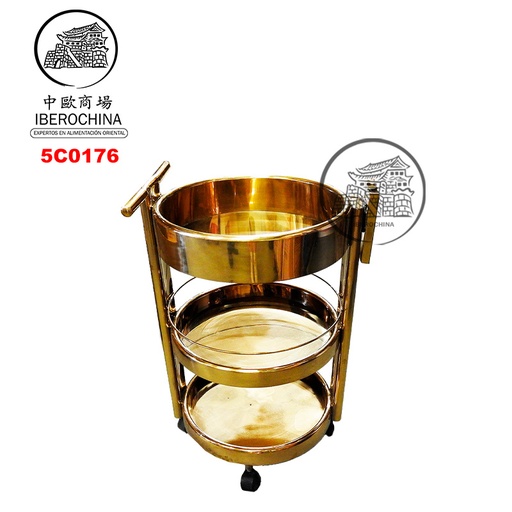 [5C0176] CARRO REDONDO DORADO 圆形