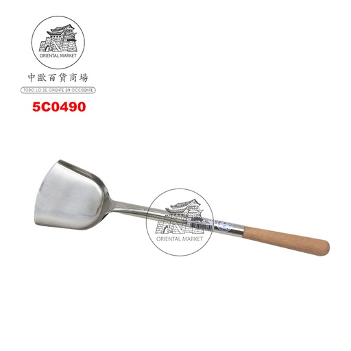 [5C0490] CUCHARON ESPATULA GRUESO (4#) 鹰牌木柄(长)加厚铲