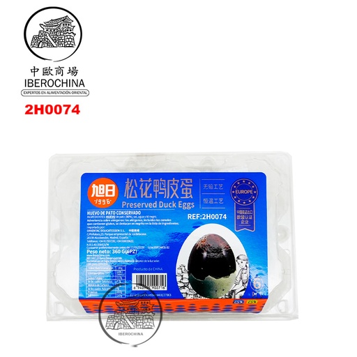 [200563/2H0074] HUEVO DE PATO CONSERVADO *XURI* 旭日皮蛋 360g/6u/24