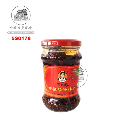 [5S0178] SALSA CHILI CON SOJA NEGRA *LGM* 老干妈香辣脆油辣椒 210g/24