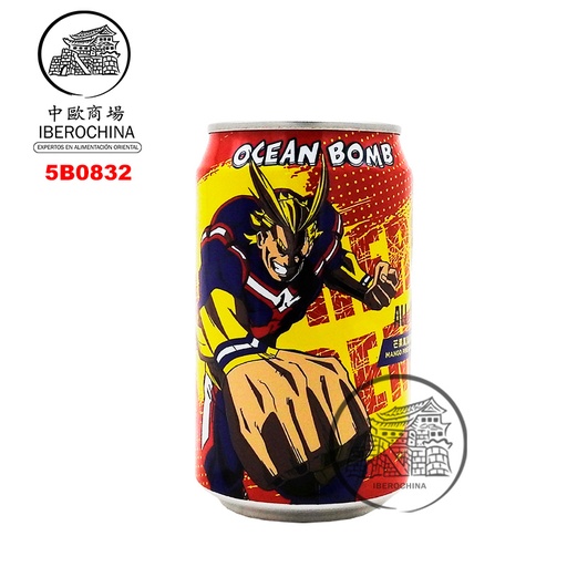 [5B0832] BEBIDA MANGO PIÑA (ALL MIGHT) *OCEAN BOMB* 芒果凤梨风味汽泡水 330ml/24