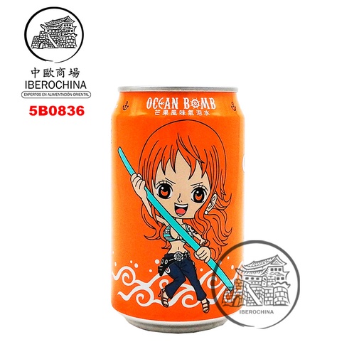 [5B0836] BEBIDA MANGO (NAMI) *OCEAN BOMB* 芒果风味汽泡水 330ml/24