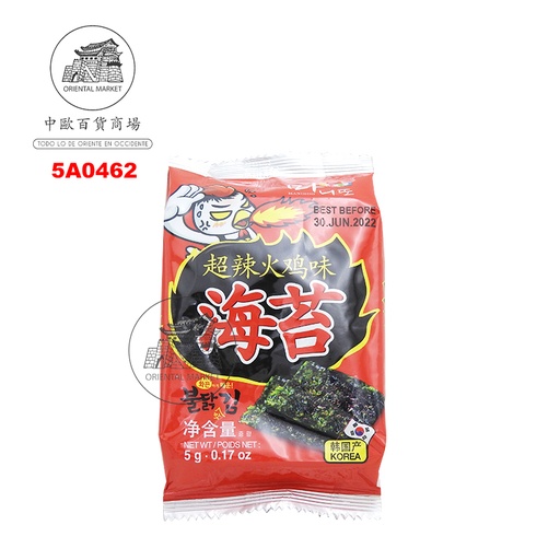 [5A0462] SNACK ALGA PICANTE *SURASANG* 韩国御膳辣味海苔 5g/3u/24