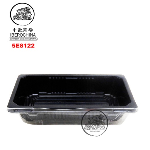 [5E8122] ENVASE SUSHI NEGRO 纯黑色(B-00)(0.2)寿司盒 600u/1 (145*85*50mm)