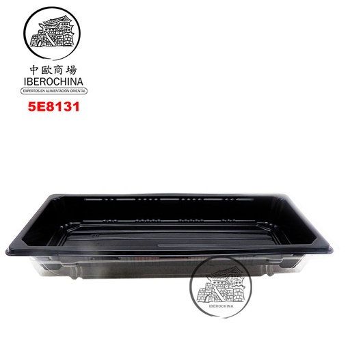 [5E8131] ENVASE SUSHI NEGRO 纯黑色(B-02)(0.6)寿司盒 400u/1 (220*90*50mm)