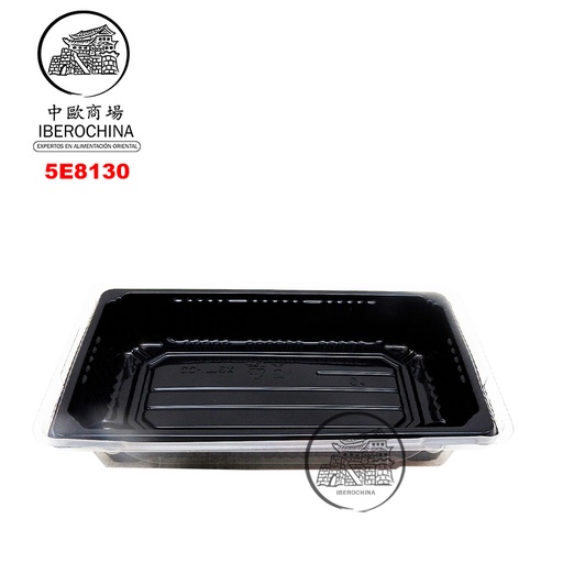 [5E8130] ENVASE SUSHI NEGRO 纯黑色(B-01)(0.4)寿司盒 600u/1 (160*90*50mm)