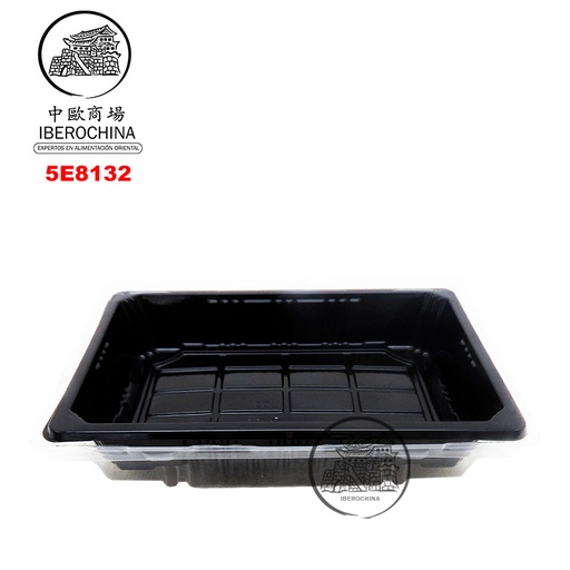 [5E8132] ENVASE SUSHI NEGRO 纯黑色(B-03)(0.8)寿司盒 400u/1 (165*115*50mm)