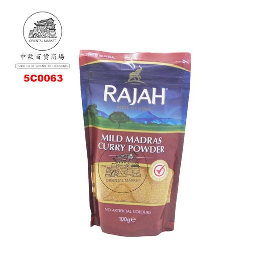 [5C0063] CURRY MADRAS SUAVE *RAJAH* 印度微辣咖哩粉 100g/10