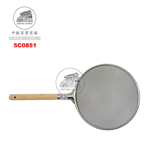 [5C0851] COLADOR ACERO INOX (27cm) 圓木柄油格(细钢) /50