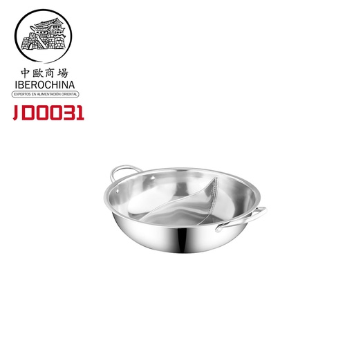[JD0031] OLLA FONDUE DOBLE DIVIDIDA ACERO INOXIDABLE 鸳鸯锅 (36cm)