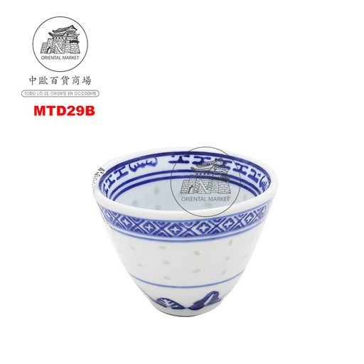 [MTD29B] TAZA TE SIN MANGO AZUL 青龙米通去柄茶杯 12g/24u/288