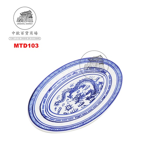 [MTD103] PLATO OVAL. PORCELANA 青龙米通长盘 /48