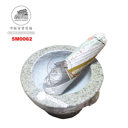 [5M0062] MORTERO PIEDRA MAJA *6* 帶研杵石臼 18cm/6