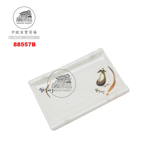 [88557B] PLATO RECTANGULO SUSHI PLASTICO 塑喔伊细寿司方盘 17cm/120