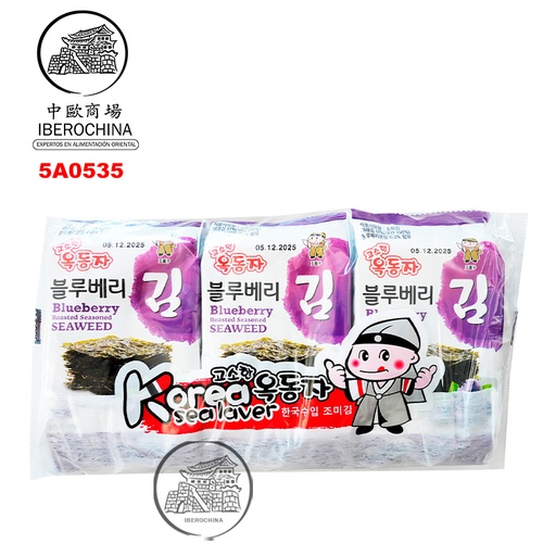 [5A0535] SNACK ALGA ARANDANO *OCK-DONG-JA* 玉童子蓝莓味海苔 4g/3u/24
