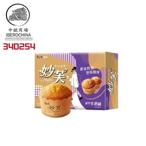 [340254] TARTA DE TARO LECHE *MR KONG* 康师傅香芋牛奶味妙芙蛋糕 96g/24