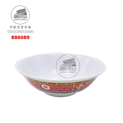 [886089] CUENCO PLASTICO*3108* 塑紅萬壽湯碗 19cm/72