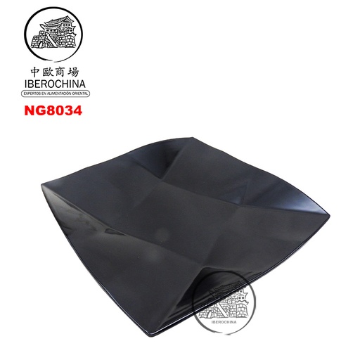 [NG8034] PLATO RECTANGULO *8034*  塑黑色井中皿 34cm/36