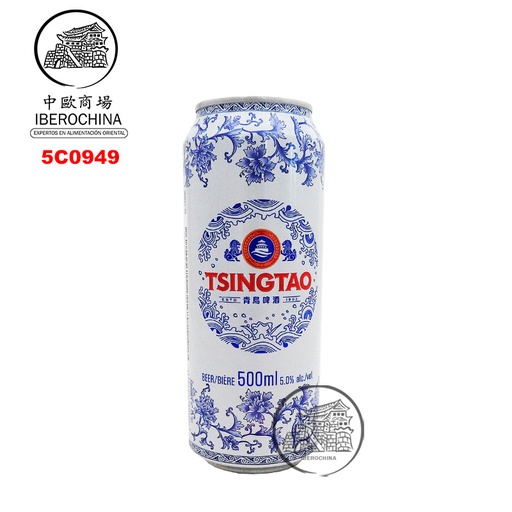 [5C0949] CERVEZA LATA  (4,7%) *TSINGTAO*  青花瓷拉罐青岛啤酒 500ml/12