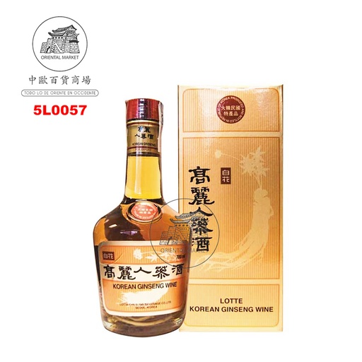 [5L0057] AGUARDIENTE (35%) GINSENG  *LOTTE* 乐天人参酒 700ml/12
