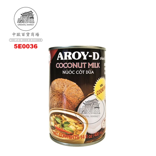 [5E0036] LECHE COCO PARA COCINAR*AROY-D* 咸椰奶 400ml/24