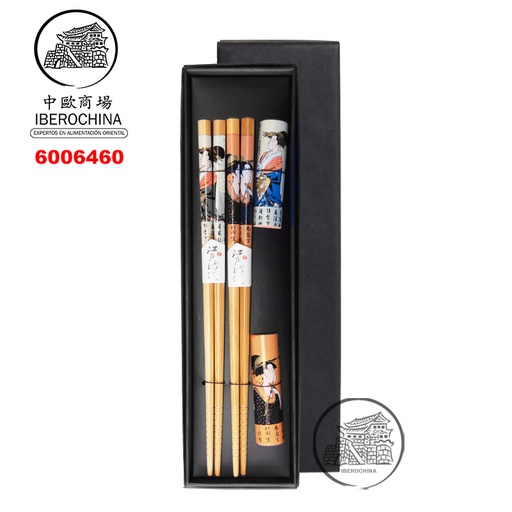 [6006460] SET PALILLOS JAPONESES 艺伎筷子2人装 /200
