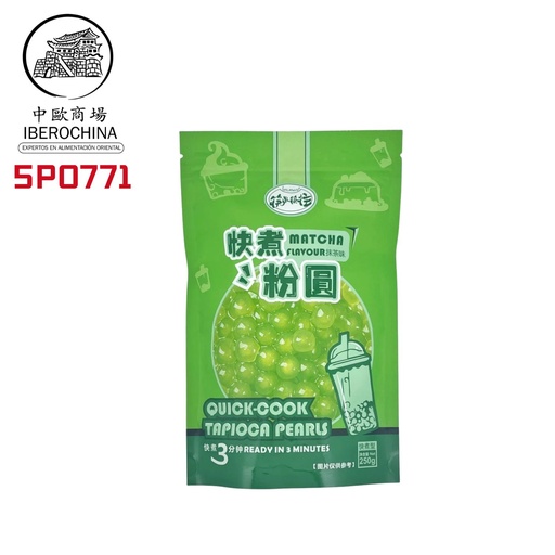[5P0771] PERLAS DE TAPIOCA SABOR MATCHA 筷来筷往抹茶味快煮粉圆 250g/36
