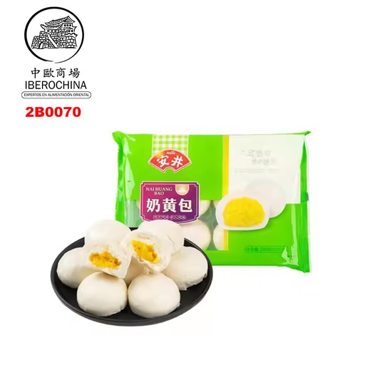 [2B0070] BOLLO DE CREMA CON SABOR A YEMA *ANJOY* 安井奶黄包 360g/12