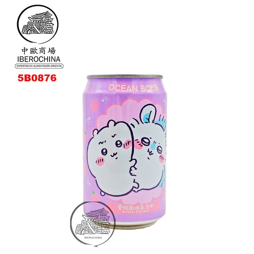 [5B0876] BEBIDA MELOCOTÓN *OCEAN BOMB* 蜜桃风味汽泡水 330ml/24