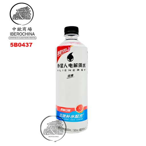 [5B0437] BEBIDA BAJO EN AZÚCAR SABOR A POMELO *ALIENERGY* 外星人电解质水西柚味 500ml/15
