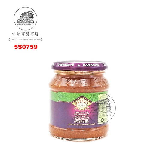 [5S0759] CHUTNEY MANGO DULCE *PATAKS* 印度甜芒果酱 340g/6