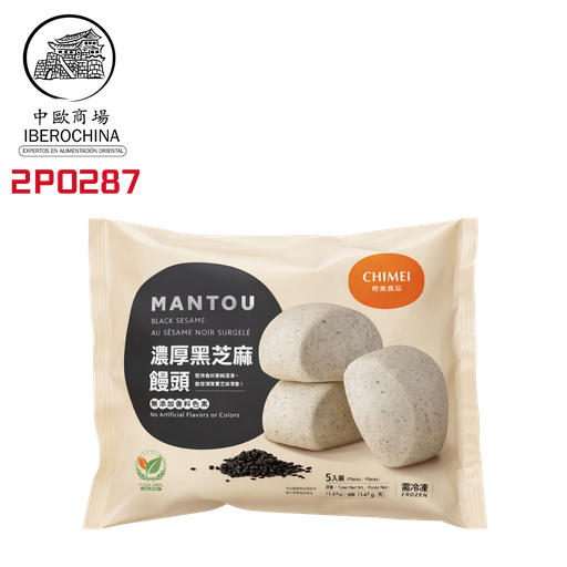 [2P0287] MANTOU SESAMO NEGRO CONGELADO *CHIMEI* 奇美冻黑芝麻馒头 325g/5u/20