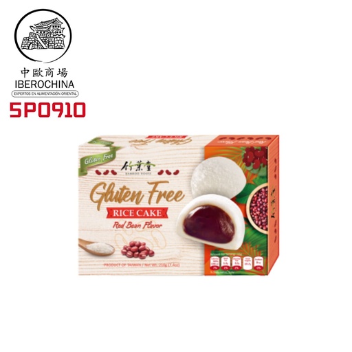 [5P0910] MOCHI SOJA ROJA SIN GLUTEN *BAMBOO HOUSE* 竹叶堂无麸质红豆麻糬 210g/24